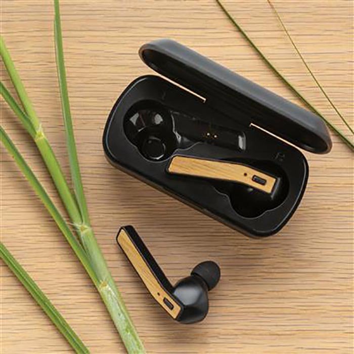 Fiji TWS earbuds with bamboo trims-Black (6)
