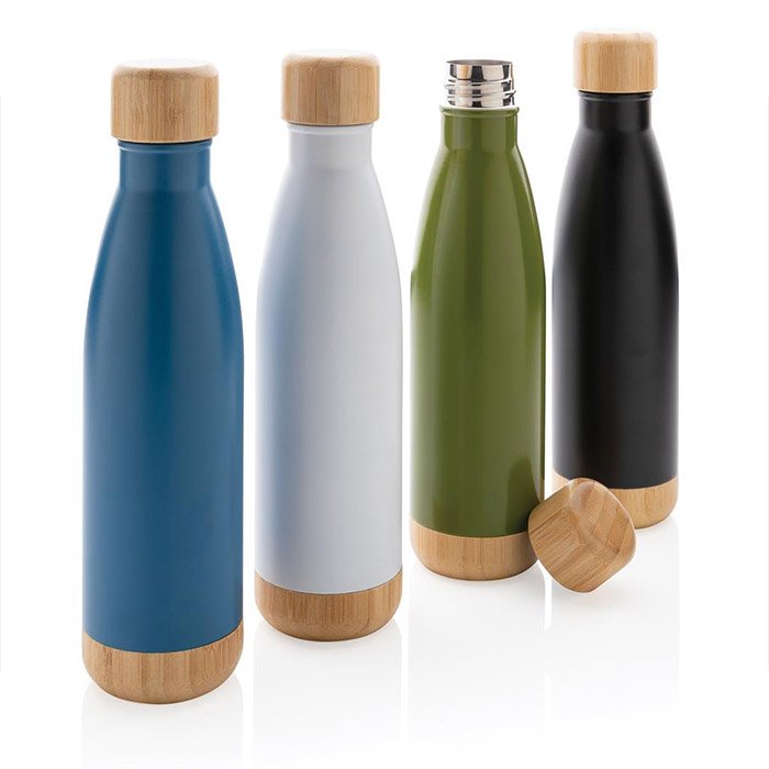 Stainless steel flask bottle with bamboo (15)