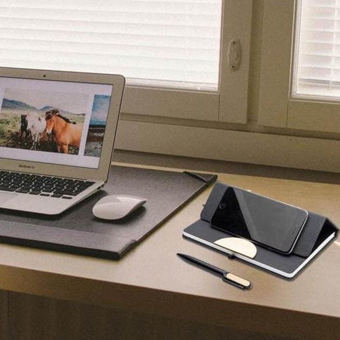 Rafael Notebook with phone stand and metal pen set