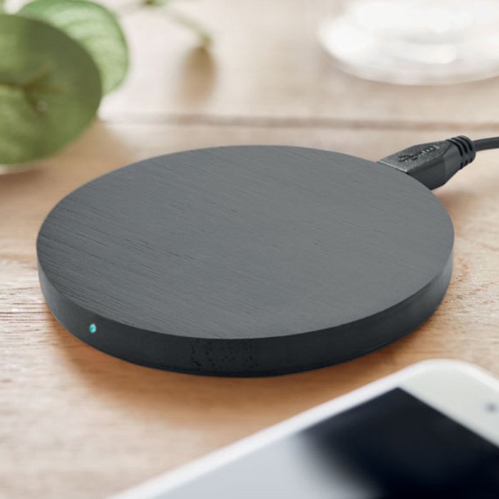San Diego 5W Round wireless charger bamboo (1)