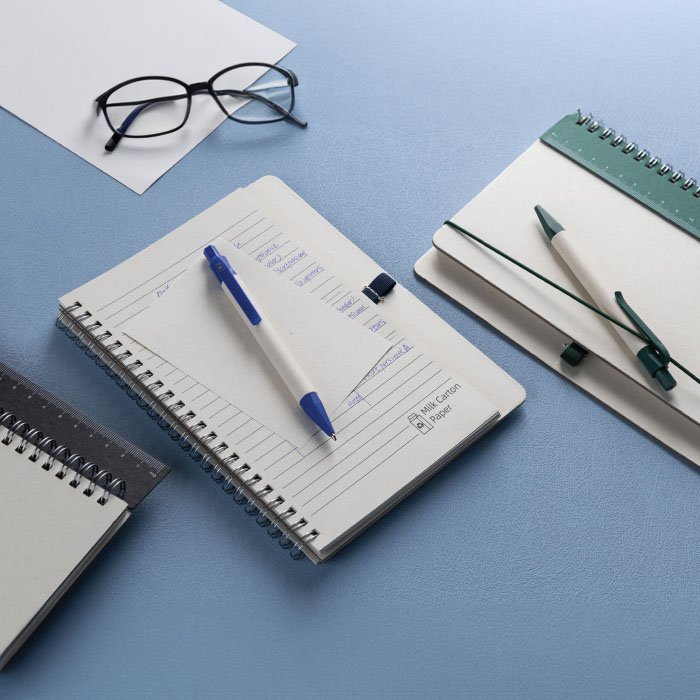 Gala Recycled milk carton paper notebook. A5. (13)