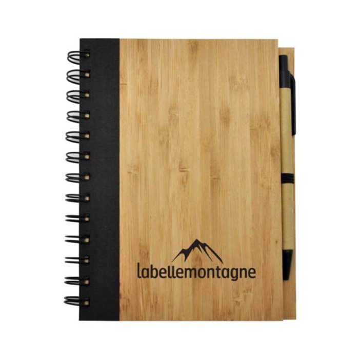 Gron Bamboo spiral notebook with pen (1)