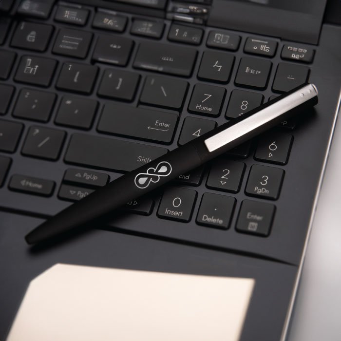 Schlau Recycled push button metal pen. (1)