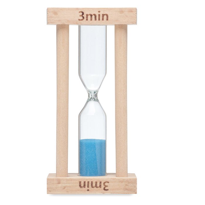 Sanduhr Wooden blue sand 3 minutes timer. (2)